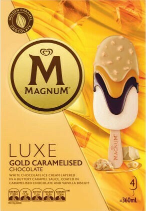 Coles Streets Magnum Luxe Sticks 4 Pack or Tub 440mL offer
