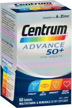 Coles Centrum Advance 50+ Multivitamin Tablets 60 Pack^ offer