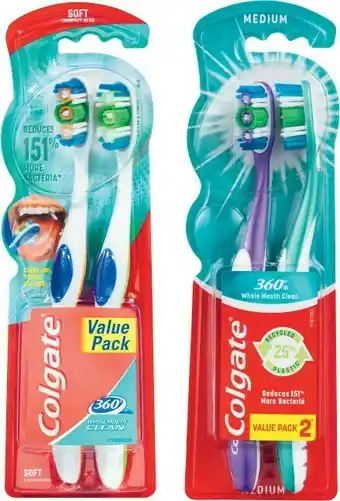 Coles Colgate 360° Toothbrushes 2 Pack offer
