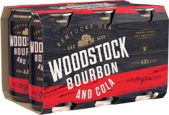 Coles Woodstock 4.8% Bourbon & Cola Cans 6x375mL offer