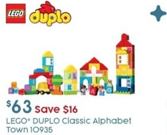 Target Lego Duplo Classic Alphabet Town 10935 offer