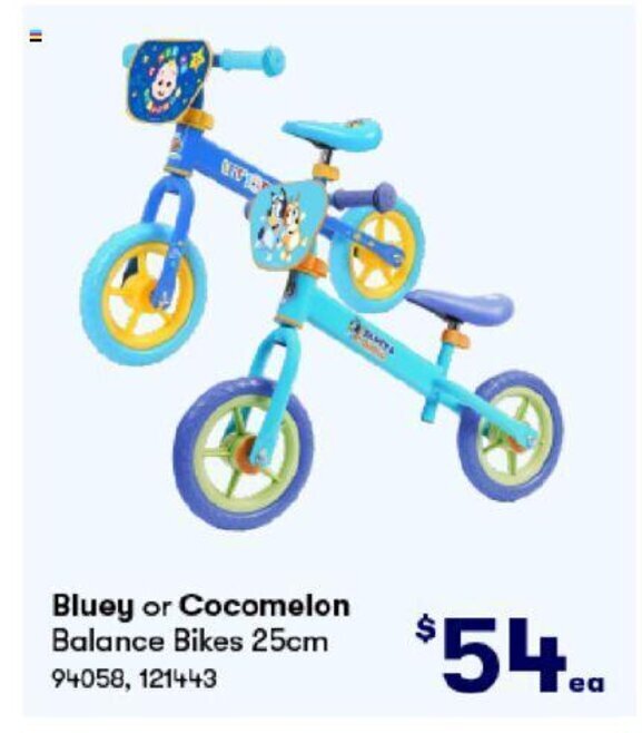Bluey or Balance Bikes 25cm offer at BIG W