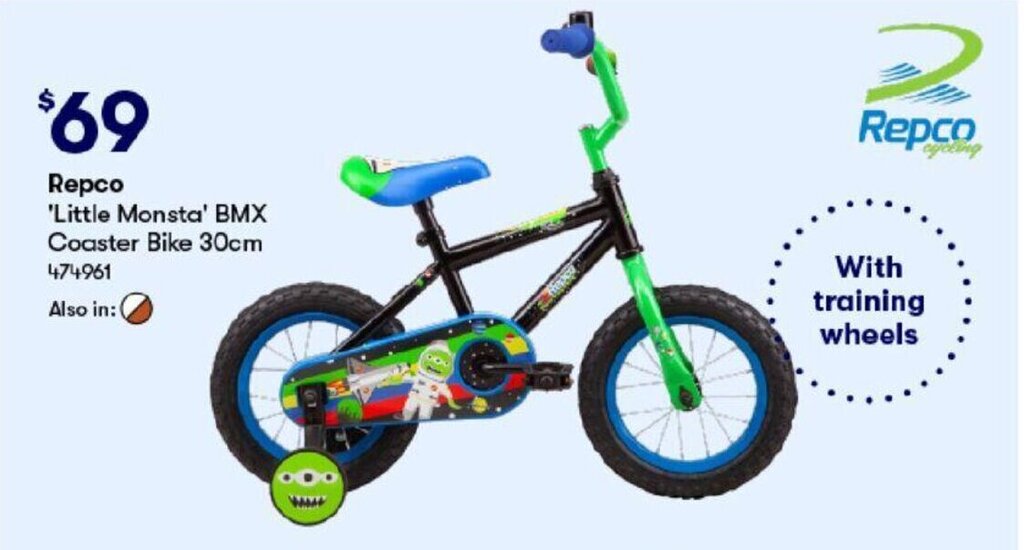 Repco" Littele Monsta" BMX Coaster Bike 30cm offer at BIG W