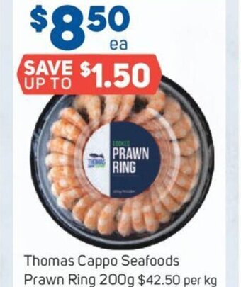 Foodland Thomas Cappo Seafoods Prawn Ring 200g offer
