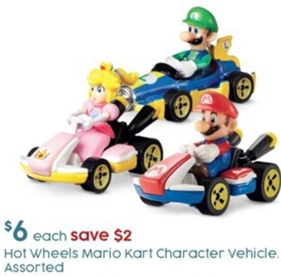 Hot Wheels Mario Kart Character Vehicle, Assorted offer at Target
