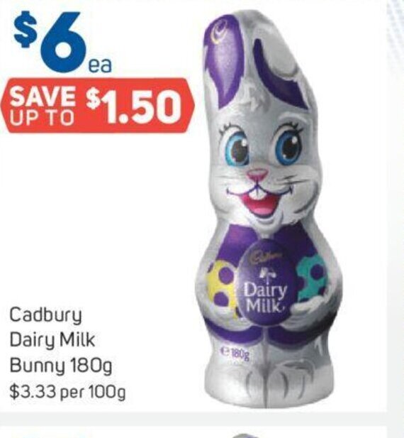 Cadbury Dairy Milk Bunny 180g offer at Foodland