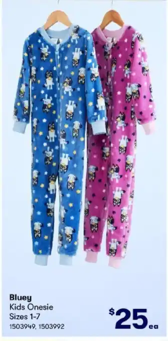 BIG W Bluey Kids Onesie Sizes 1-7 offer