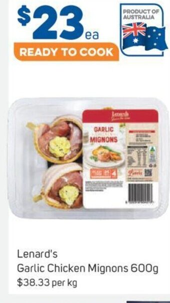 Foodland Lenard's Garlic Chicken Mignons 600g offer