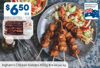 Foodland Ingham's chicken kebabs 450g offer