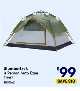 BIG W Slumbertrek 4 Person Auto Ezee Tent offer