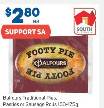 Foodland Balfours Traditional Pies, Pasties or Sausage Rolls 150-175g offer