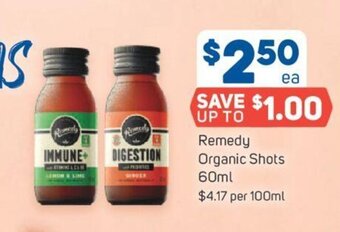 Foodland Remedy Organic Shots 60ml offer