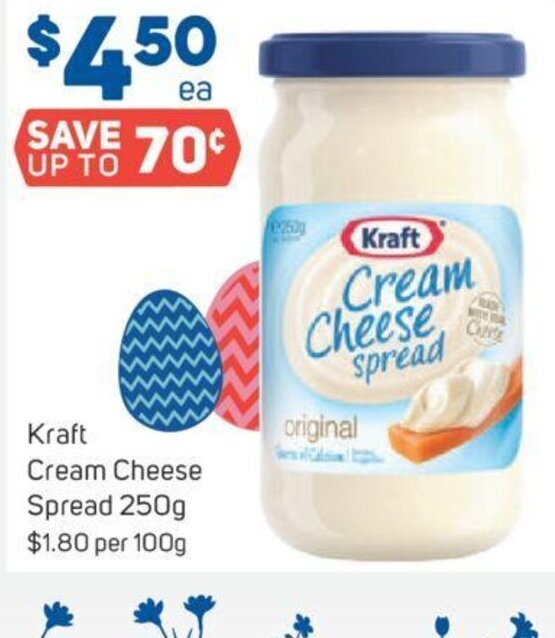 Kraft Cream Cheese Spread 250g offer at Foodland