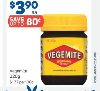 Foodland Vegemite 220g offer