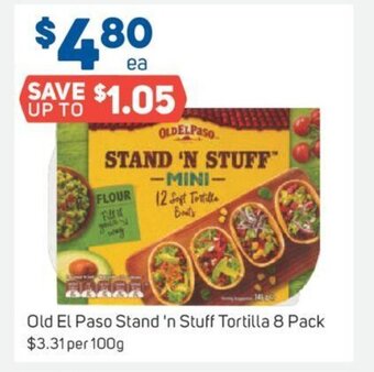Foodland Old El Paso Stand 'n Stuff Tortilla 8 Pack offer