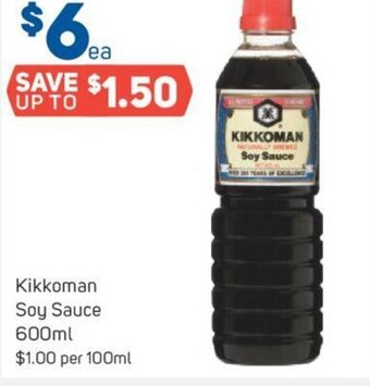 Foodland Kikkoman Soy Sauce 600ml offer