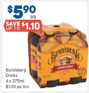 Foodland Bundaberg Drinks 4 x 375ml offer