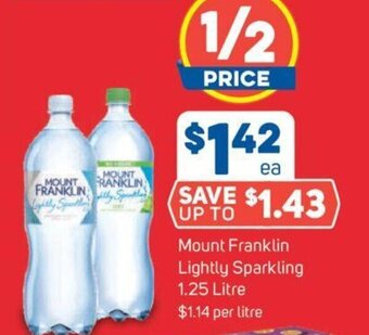 Foodland Mount Franklin Lightly Sparkling 1.25 Litre offer