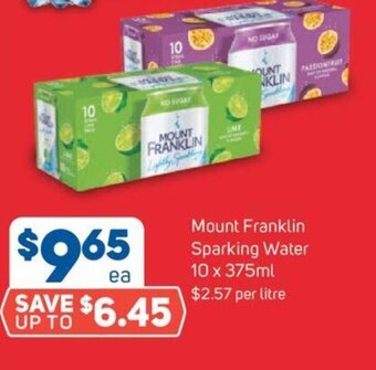 Foodland Mount Franklin Sparking Water 10 x 375ml offer