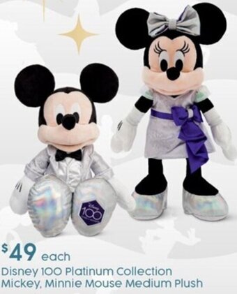 Target Disney 100 Platinum Collection Mickey, Minnie Mouse Medium Plush offer