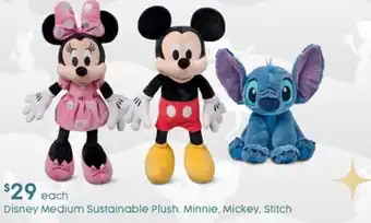Target Disney Medium Sustainable Plush Minnie, Mickey, Stitch offer