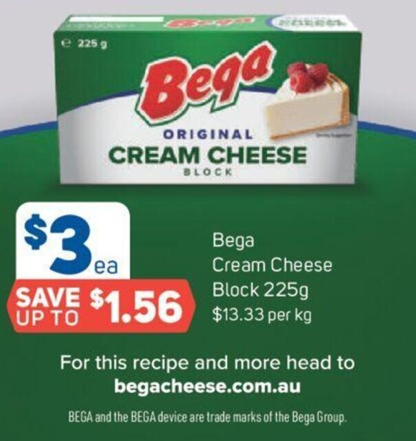 Bega Cream Cheese Block 225g offer at Foodland
