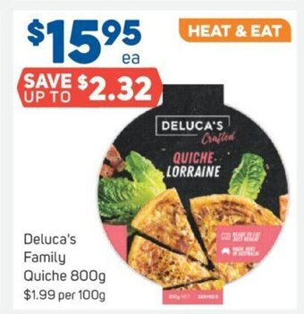 Foodland Deluca's Family Quiche 800g offer