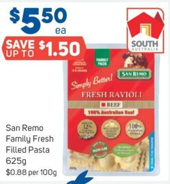 Foodland San Remo Family Fresh Filled Pasta 625g offer