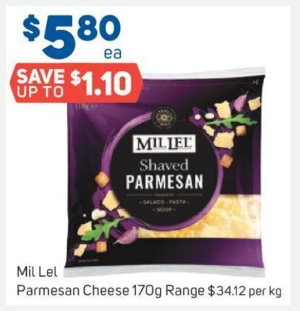 Mil Lel Parmesan Cheese 170g Range offer at Foodland