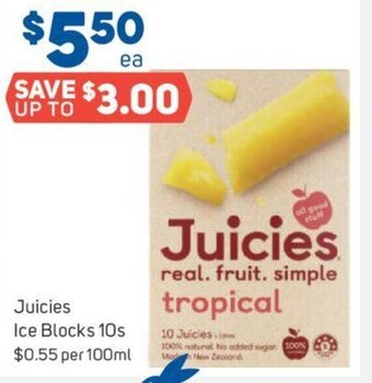 Foodland Juicies Ice Blocks 10s offer