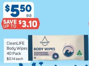 Foodland CleanLIFE body wipes 40 pack offer