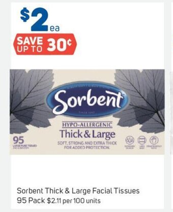 Foodland Sorbent Thick & Large Facial Tissues 95 Pack offer