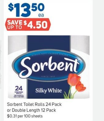 Foodland Sorbent Toilet Rolls 24 Pack or Double Length 12 Pack offer