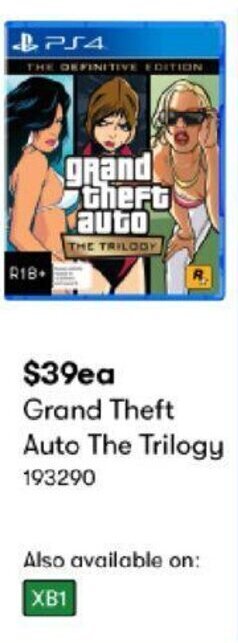BIG W Grand Theft Auto The Trilogy offer