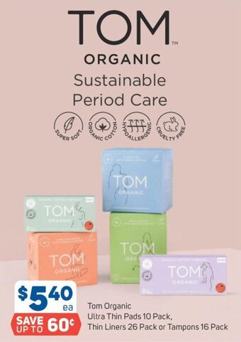 Foodland Tom Organic Ultra Thin Pads 10 Pack offer