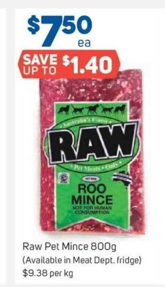 Foodland Raw Pet Mince 800g offer