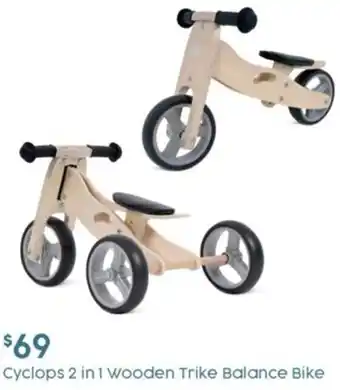 Target Cyclops 2 in 1 Wooden Trike Balance Bike offer