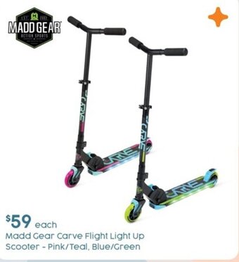 Target Madd Gear Carve Flight Light Up Scooter - Pink/Teal, Blue/Green offer