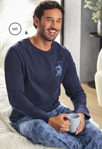 ALDI Men's Knit PJ Set offer
