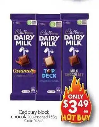 Cheap as Chips Cadbury block chocolates offer