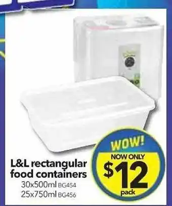 Cheap as Chips L&l rectangular food containers offer