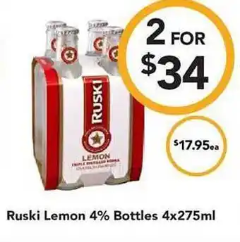 Ruski lemon 4% bottles