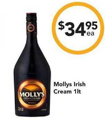 Drakes Mollys irish cream 1lt offer