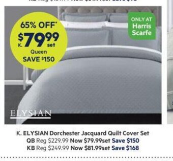 Harris Scarfe Elysian Dorchester Jacquard Quilt Cover Set offer