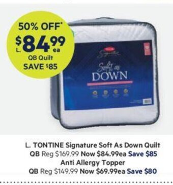 Harris Scarfe Tontine Signature Soft As Down Quilt QB offer