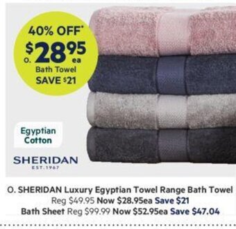 Harris Scarfe Sheridan Luxury Egyptian Towel Range Bath Towel offer