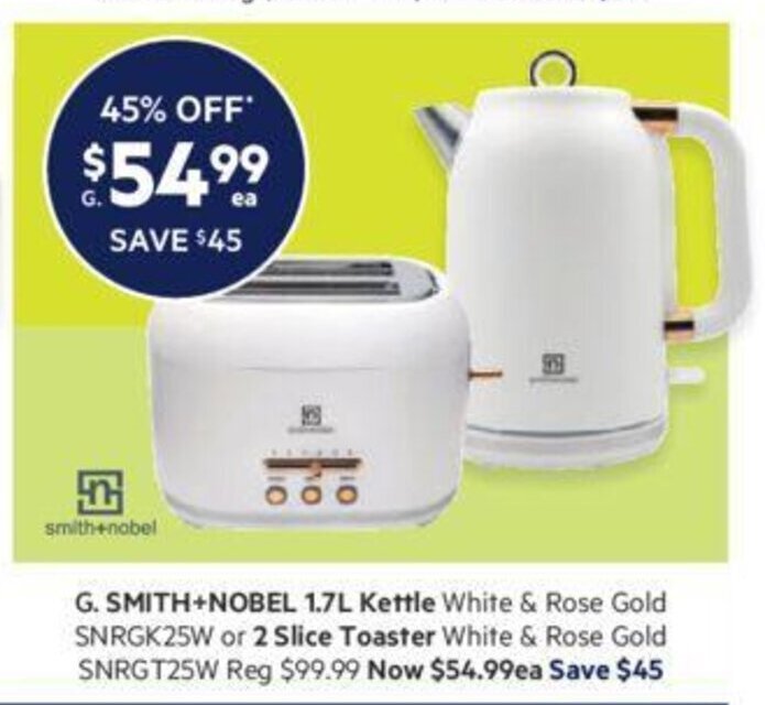 Smith + Nobel 1.7L Kettle offer at Harris Scarfe