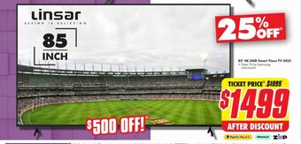The Good Guys 85" 4K UHD Smart tizen TV 2022 offer