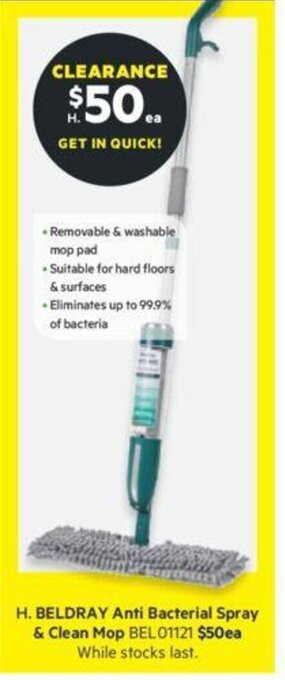 Beldray Anti Bacterial Spray & Clean Mop