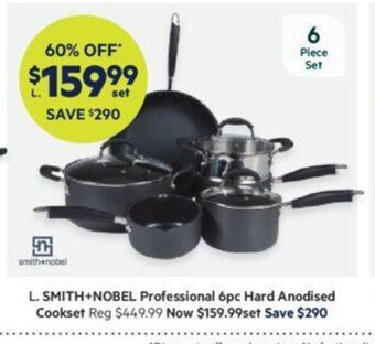 Harris Scarfe Smith + Nobel Professional 6pc Hard Anodised Cookset offer